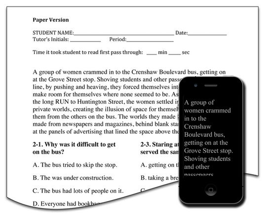 Figure 2. Sample stimuli comparing paper and iPod conditions.