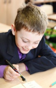 boy writing