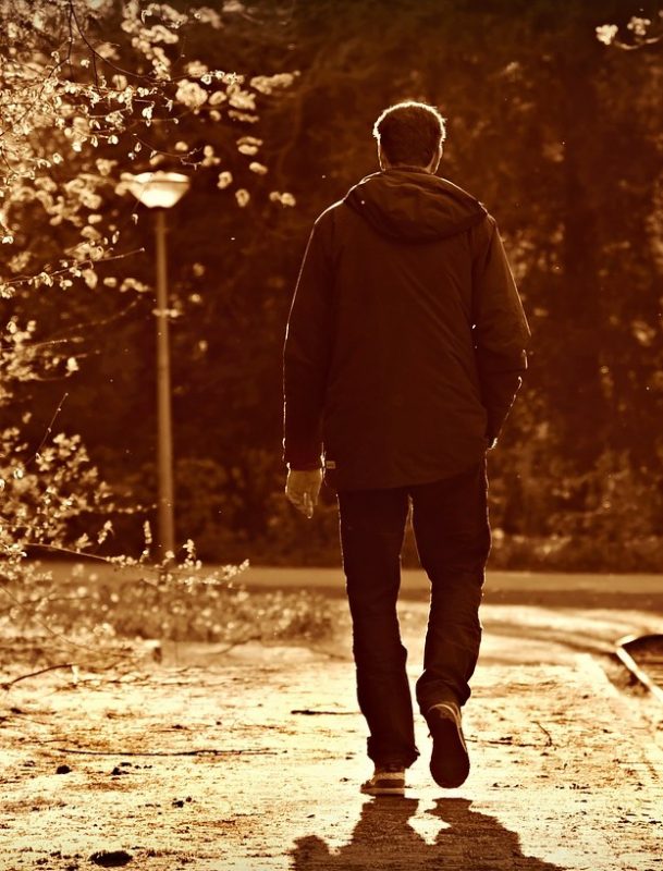 man walking alone