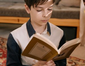 boy reading book
