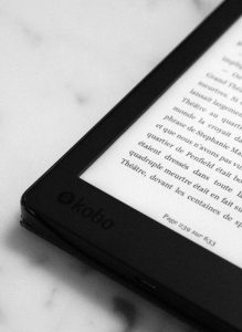 corner of e-reader