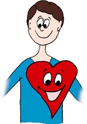 drawing of child with large smiling heart