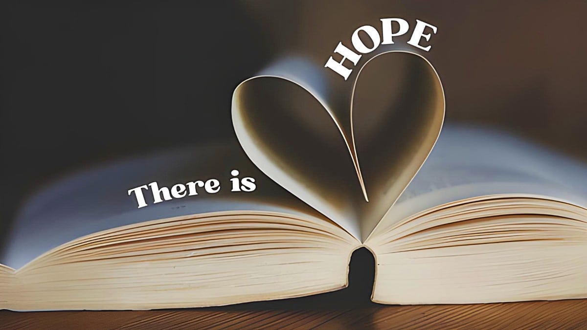 book with pages forming heart shape